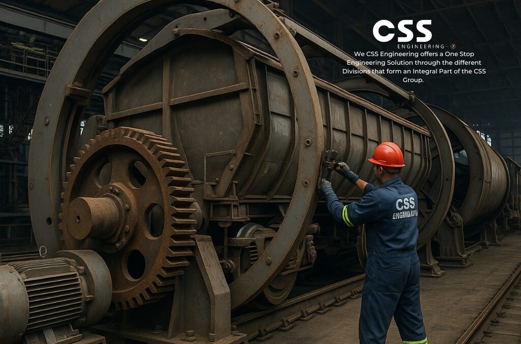CSS Engineering technicians aligning a Rotary Wagon Tippler.
