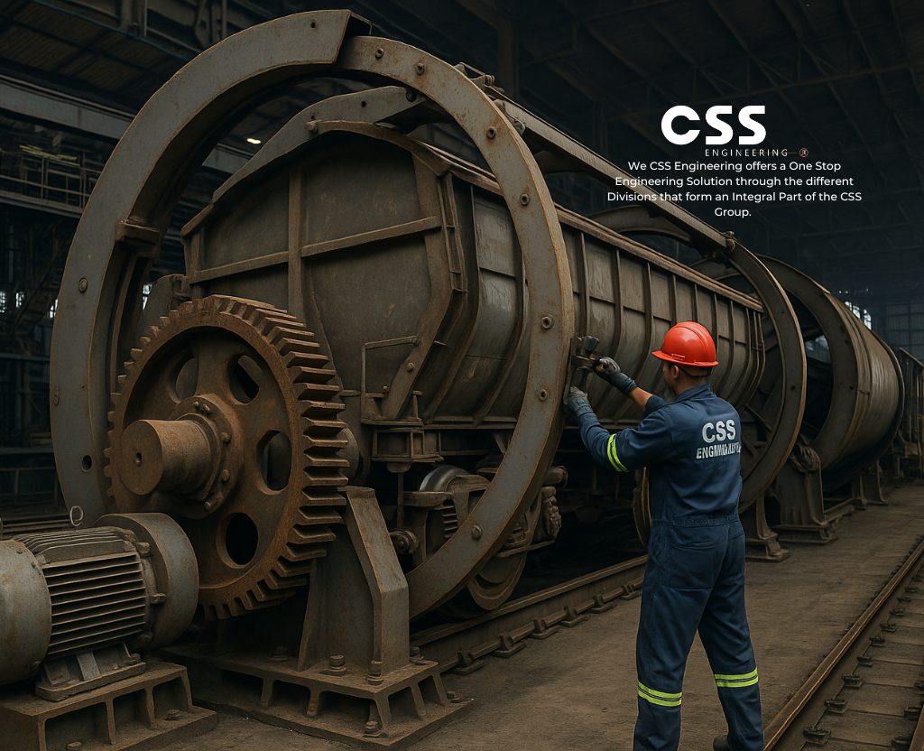 CSS Engineering technicians aligning a Rotary Wagon Tippler.