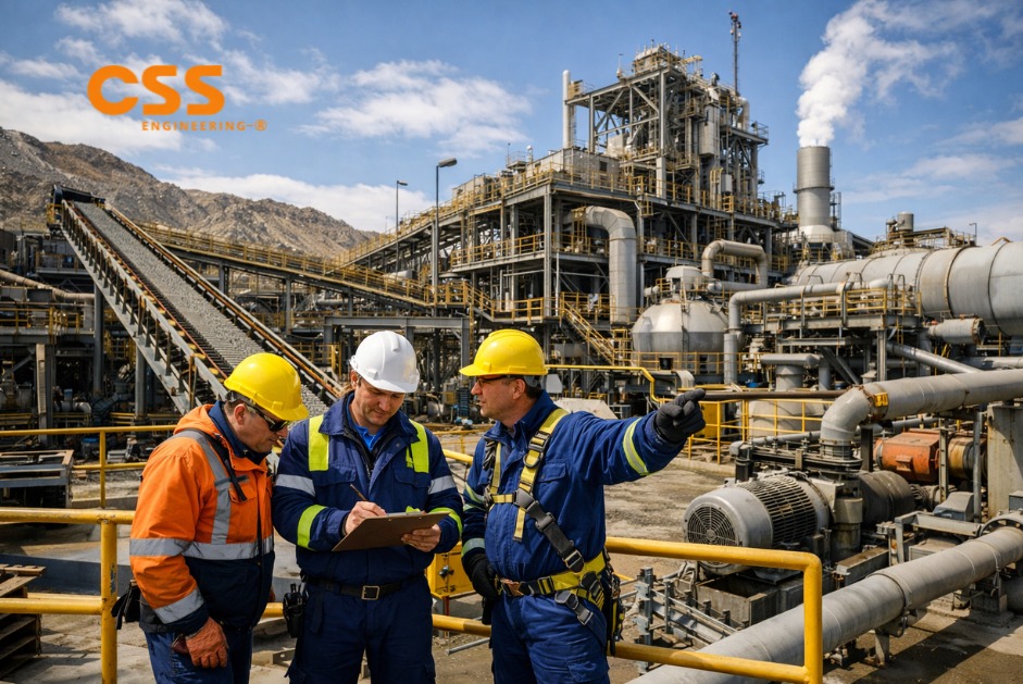 Industrial process plant layout with steel structures, piping, platforms, and access areas designed for maintenance and reduced downtime.